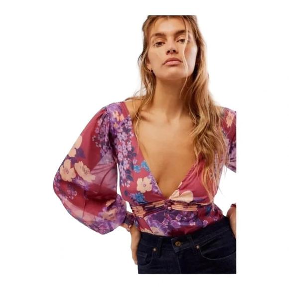 FREE‎ PEOPLE Wanderlust Bodysuit / Dahlia Combo - Picture 2 of 13